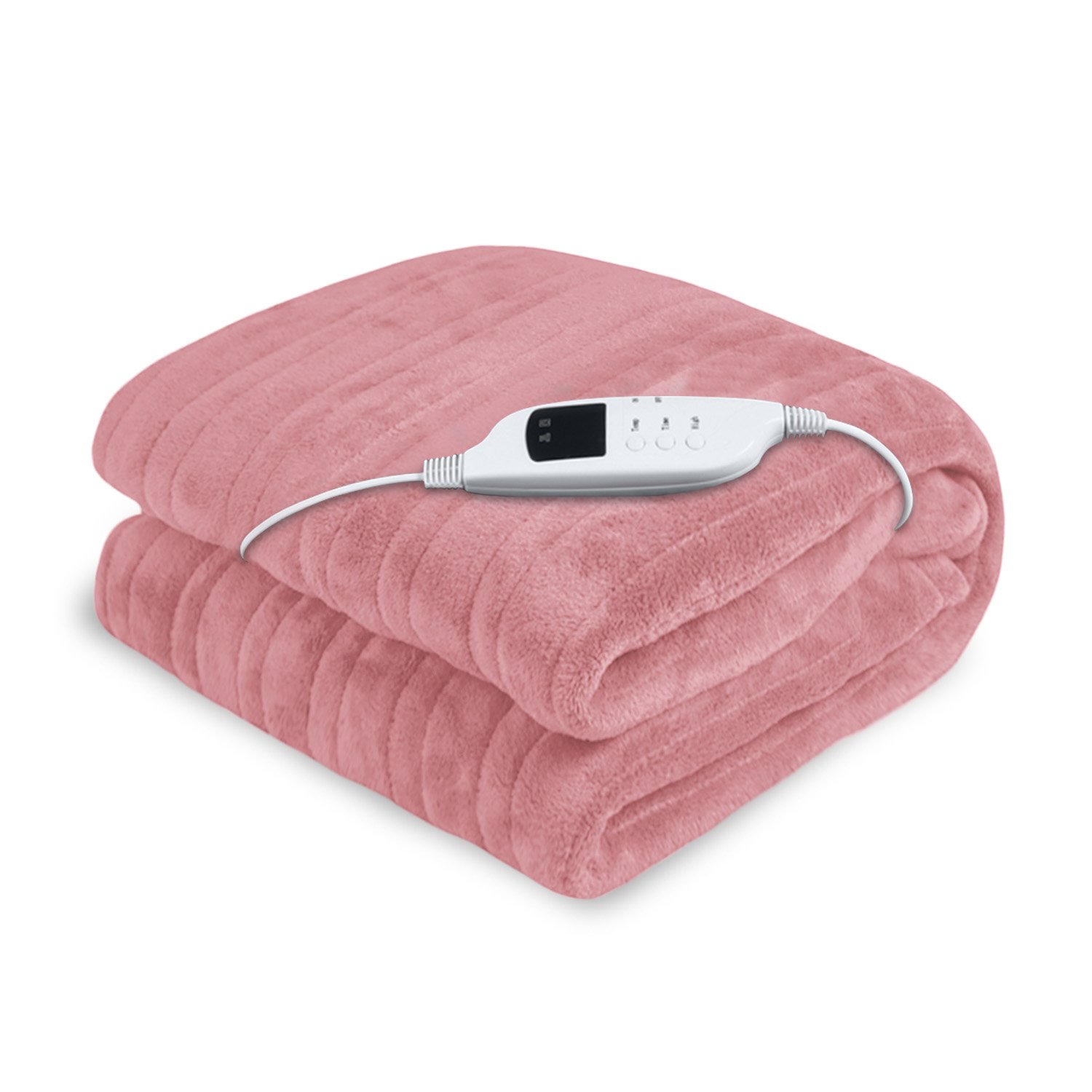 Laura Hill Heated Electric Blanket Throw Rug Coral Warm Fleece Pink 1 Laura Hill Heated Electric Blanket Throw Rug Coral Warm Fleece Pink