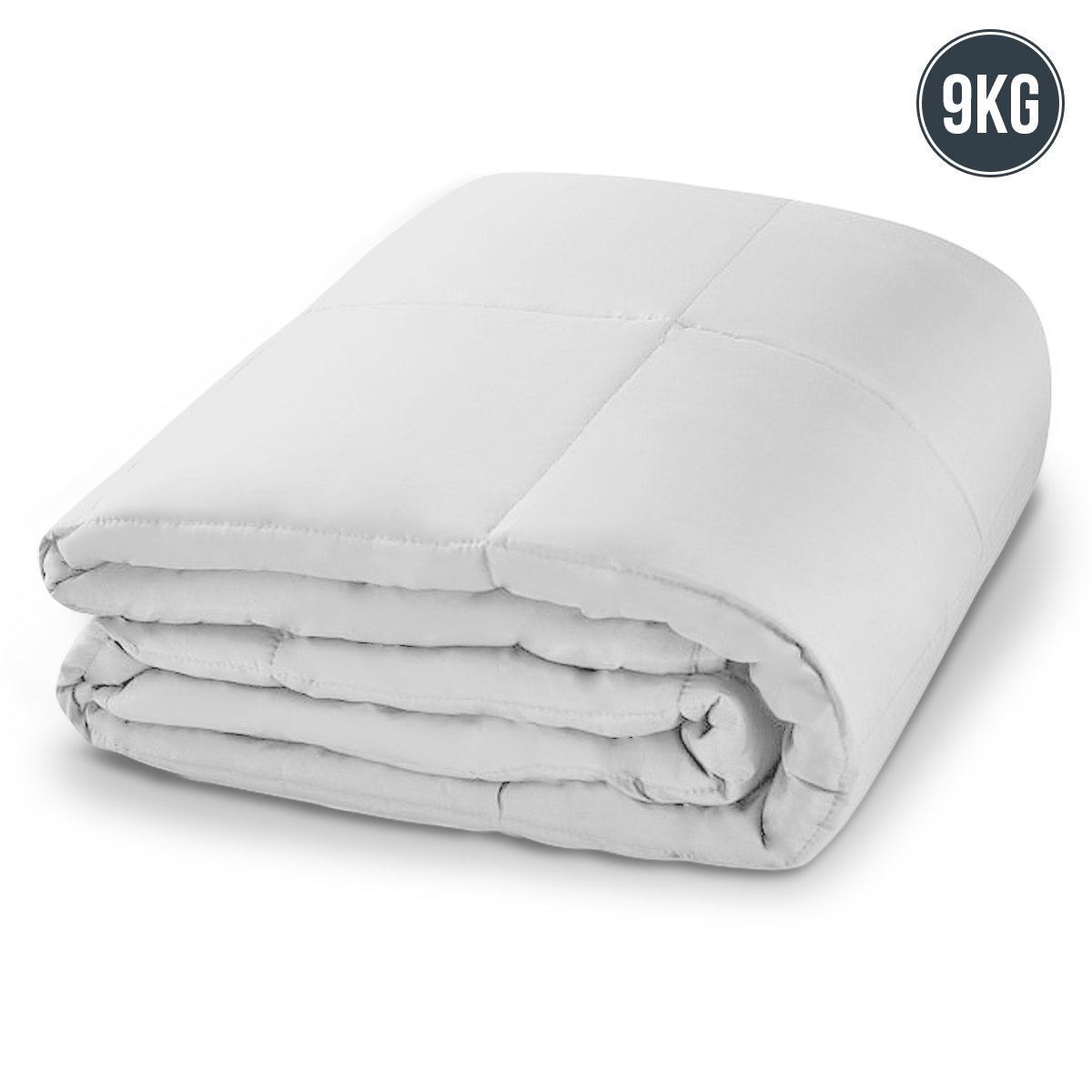 Laura Hill Weighted Blanket Heavy Quilt Doona Queen 9Kg -White 1 Laura Hill Weighted Blanket Heavy Quilt Doona Queen 9Kg -White