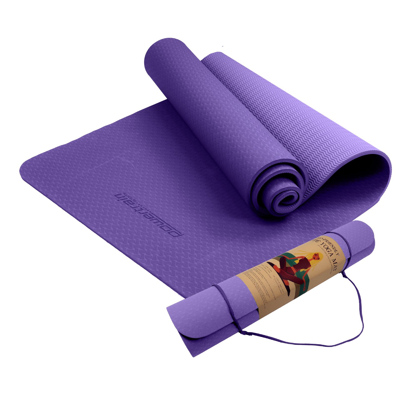 Powertrain Eco-Friendly TPE Yoga Pilates Exercise Mat 6mm - Lilac 2