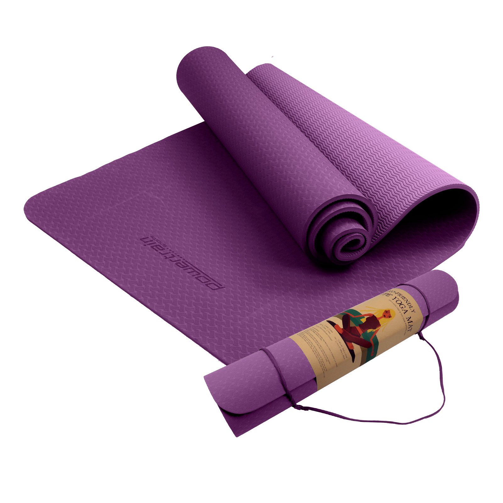 Powertrain Eco-Friendly TPE Yoga Pilates Exercise Mat 6mm - Purple 2