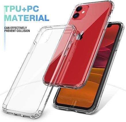 Mkeke Compatible for iPhone 11 Case, Clear Shock Absorption Bumpers Cases for 6.1 Inch 4