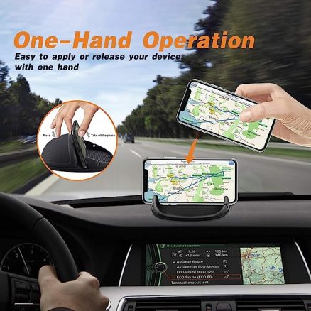 Loncaster Car Phone Holder, Car Phone Mount Silicone Car Pad Mat for Various Dashboards, Slip Free Desk Phone Stand Compatible with iPhone, Samsung, A 5