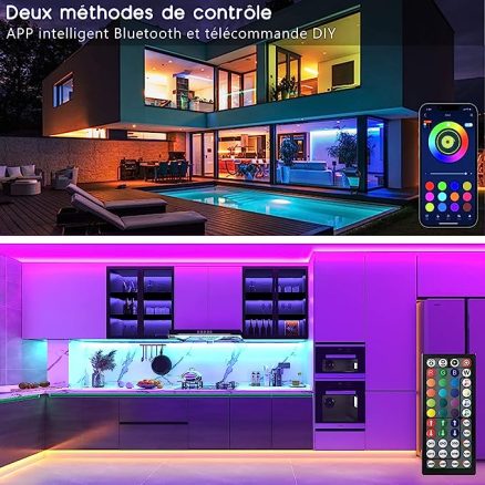 Led Lights for Bedroom, Led Strip Lights Music Sync Color Changing App Control Led Light Strips with Remote, for Room Bedroom Party Decoration 3