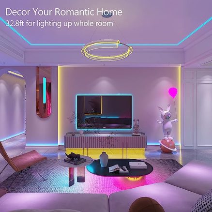 Led Lights for Bedroom, Led Strip Lights Music Sync Color Changing App Control Led Light Strips with Remote, for Room Bedroom Party Decoration 4
