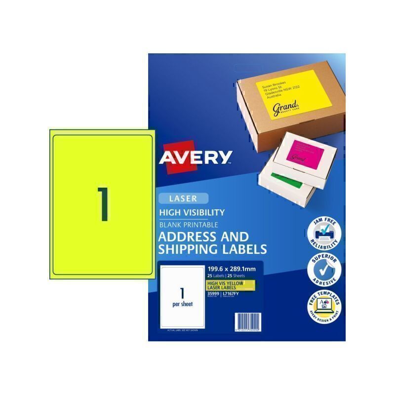 Avery ShipLabel L7167FY YL 1UP 1