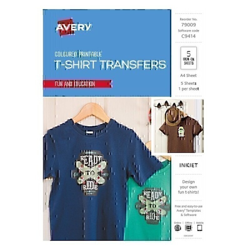 Avery T-Shirt Transfer Clr Pk5 1 Avery T-Shirt Transfer Clr Pk5
