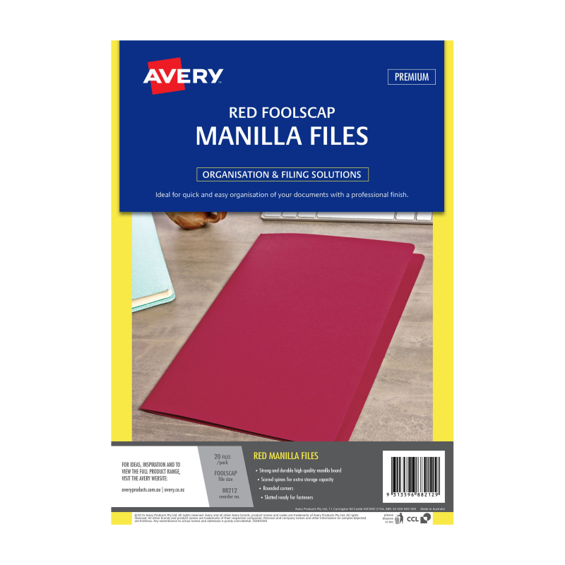AV Manilla Folder Red FC Pk20 2
