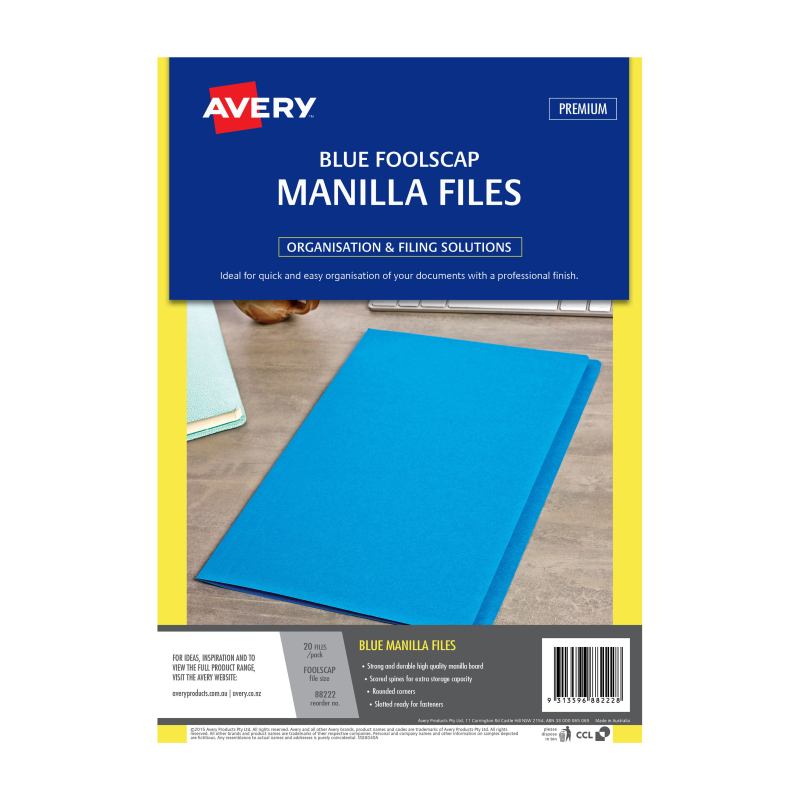 AV Manilla Folder Blue FC Pk20 2