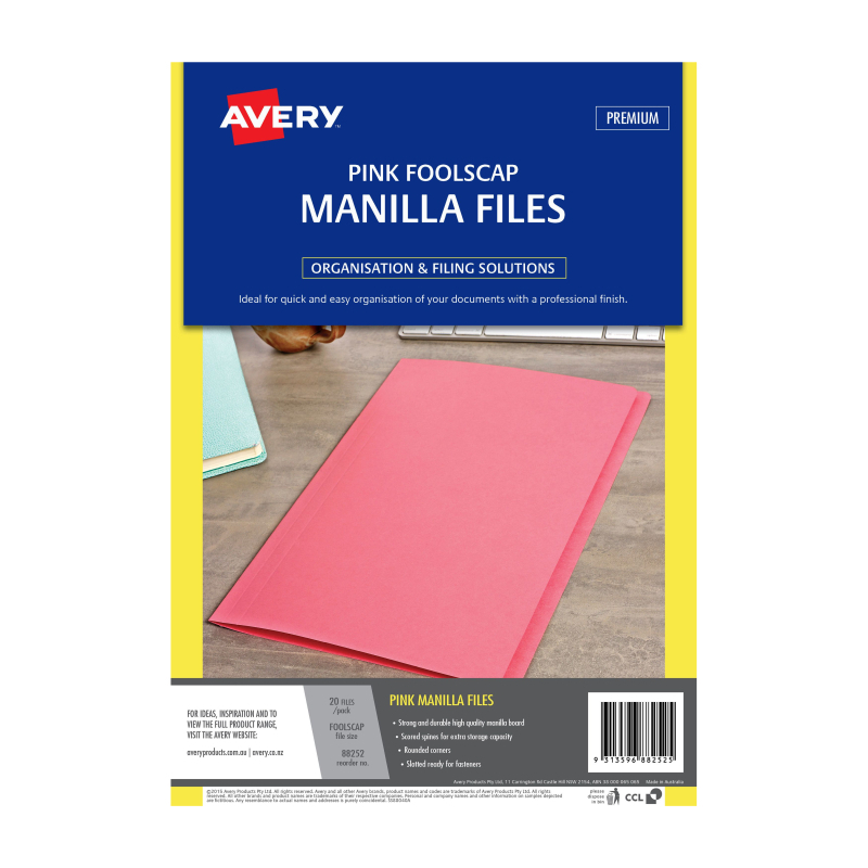 AV Manilla Folder Pink FC Pk20 2