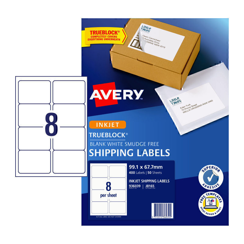 Avery IP Label J8165 8Up Pk50 1