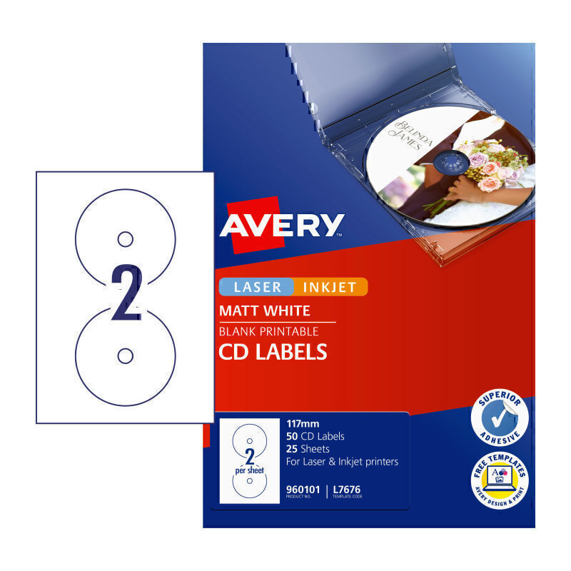 AV LIP Label CD/DVD L7676 Bx50 2