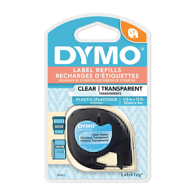 Dymo LT Plastic 12mm x 4m Clr 1