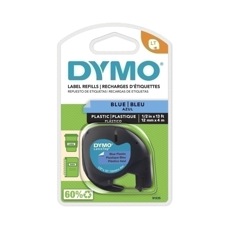 Dymo LT Plastic 12mmX4M Blue 1