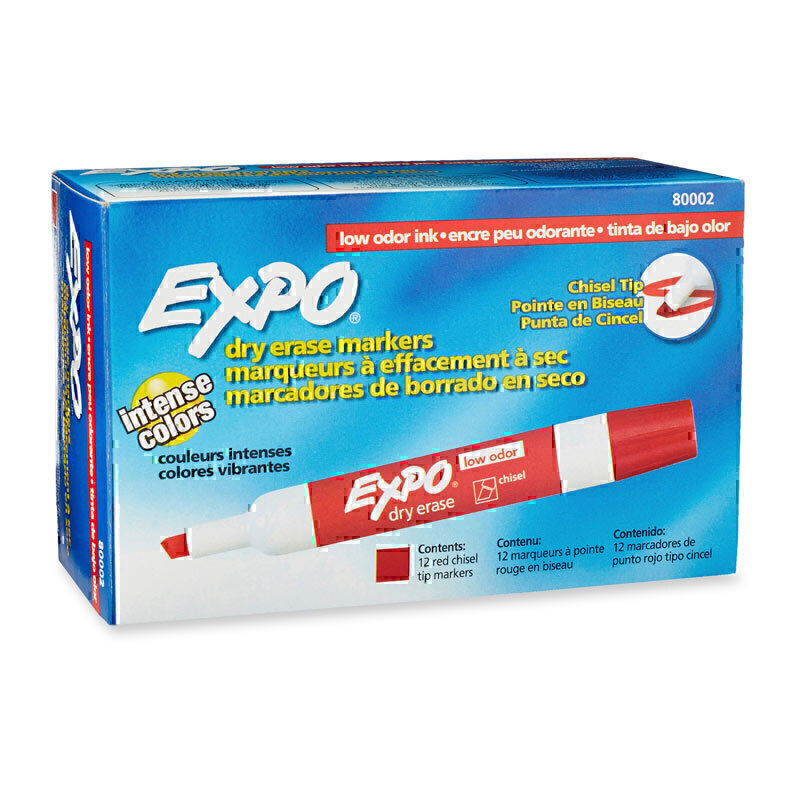 Expo W/B Marker Chsl Red Bx12 2