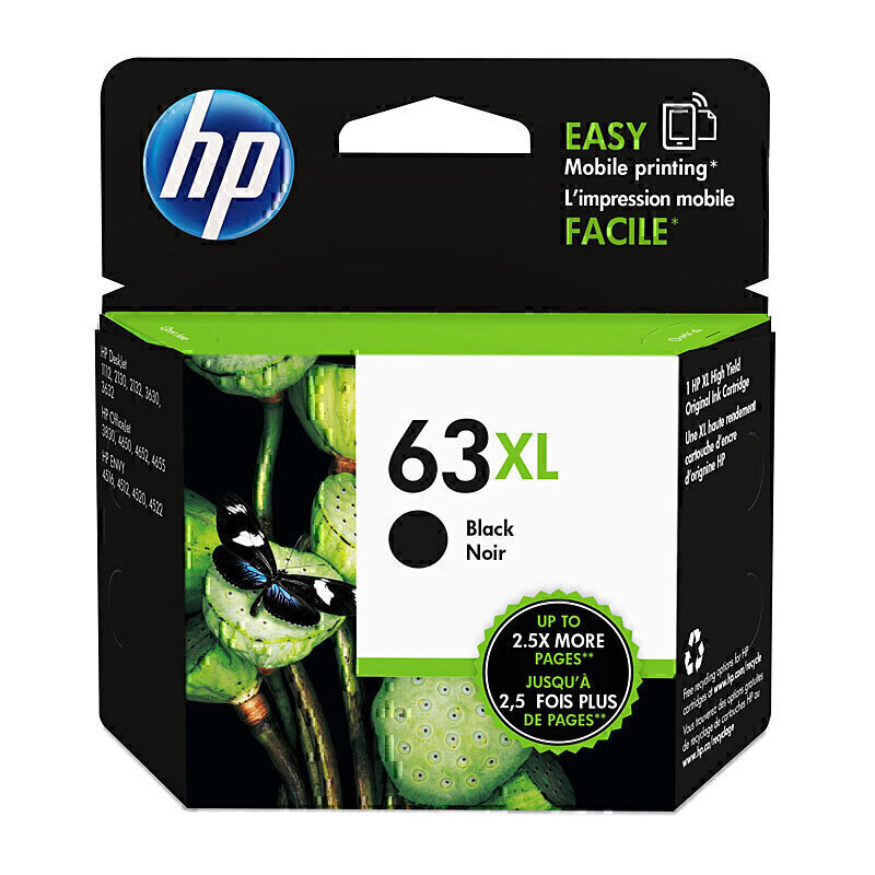 HP #63XL Black Ink F6U64AA 1