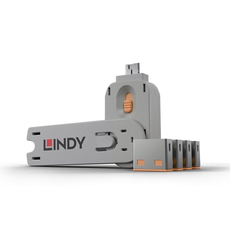 Lindy USBA Port Block/Key x4 O 2