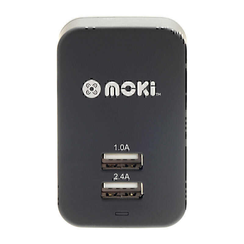 Moki Dual USB Wall Charger Blk 1