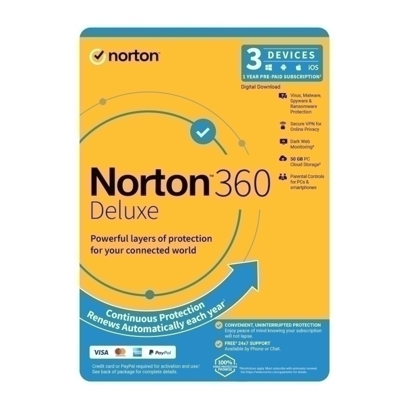 Norton 360 Deluxe 1U 3D 1 Yr 1