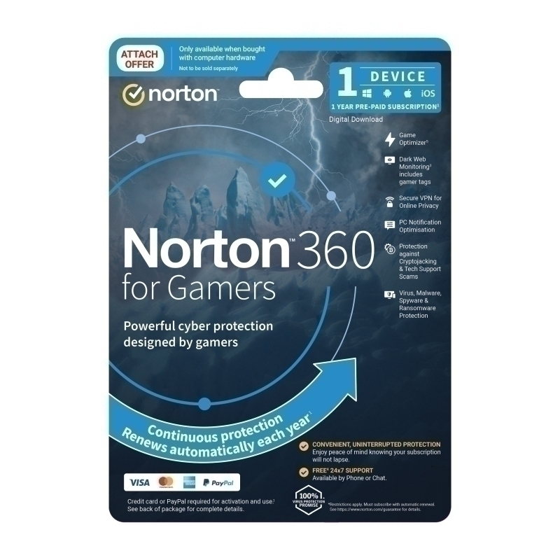 Norton 360 Gamer 1U 1D 1 Yr 1