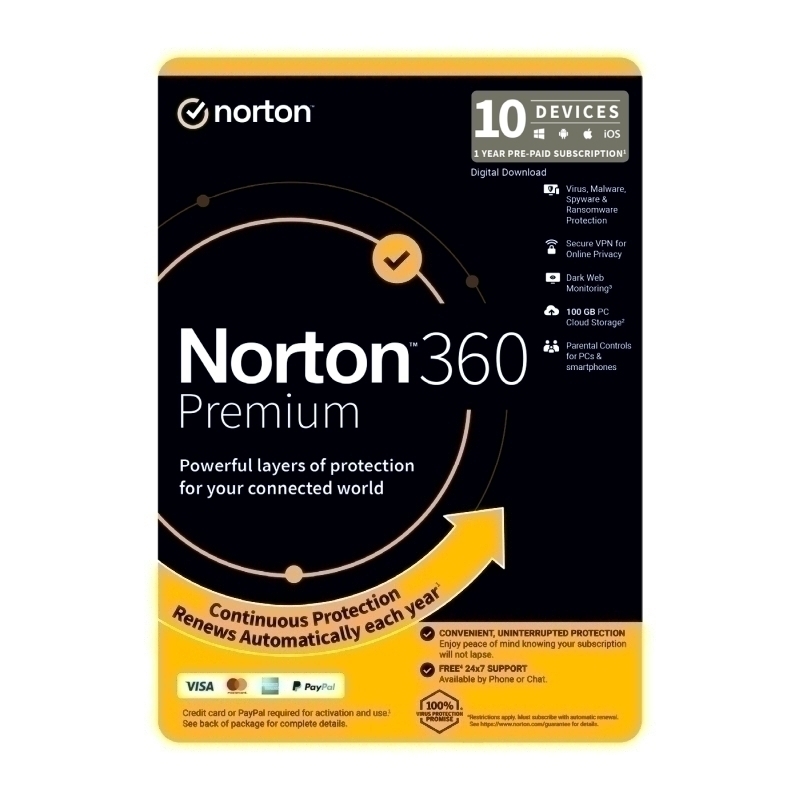 Norton 360 Premium 1U 10D 1 Yr 2