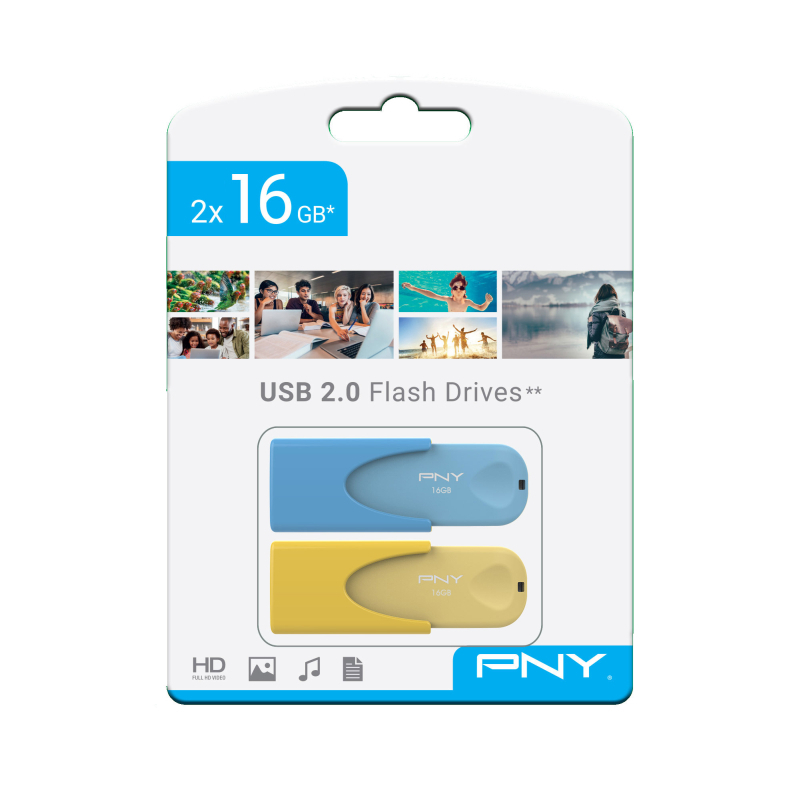PNY USB 2.0 Dual Pack 2 x 16GB 2