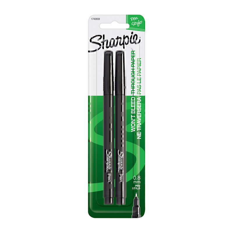 Sharpie Pen Fine Blk Pk2 Bx6 1