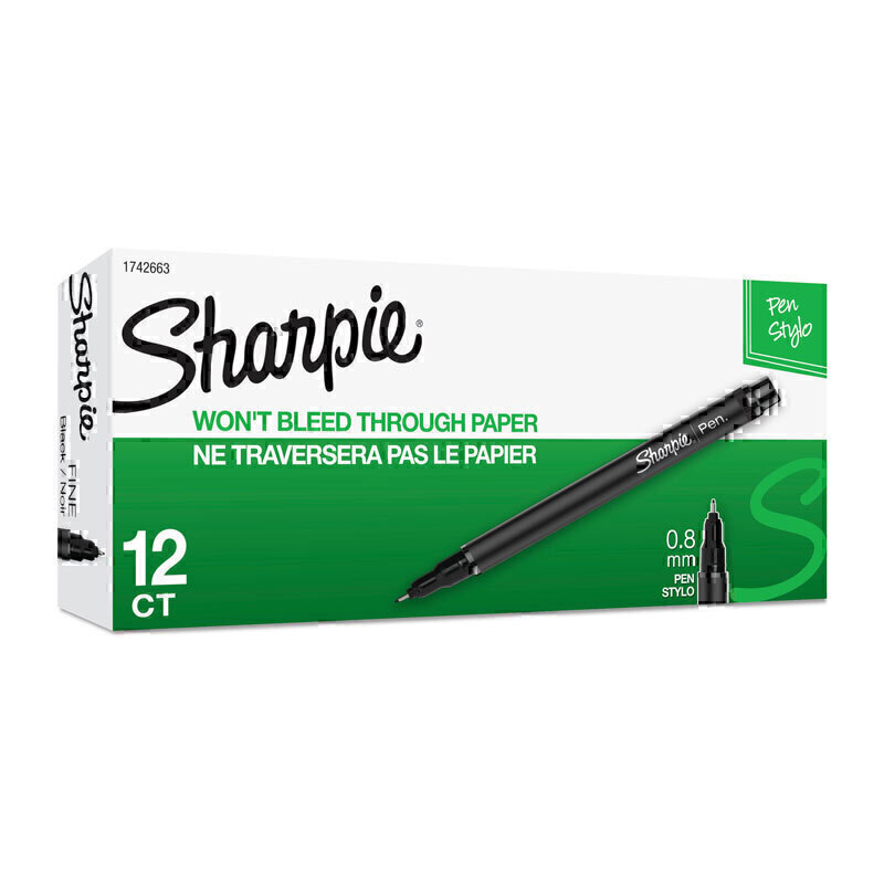 Sharpie Fineliner Pen Blk Bx12 2