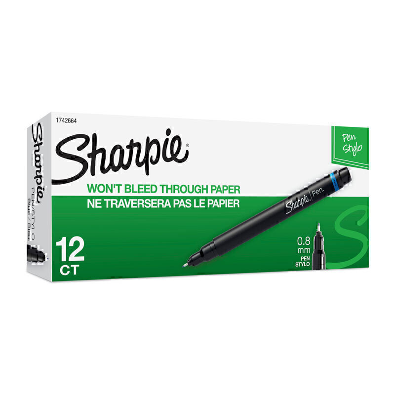Sharpie Pen Fineliner Blu Bx12 1