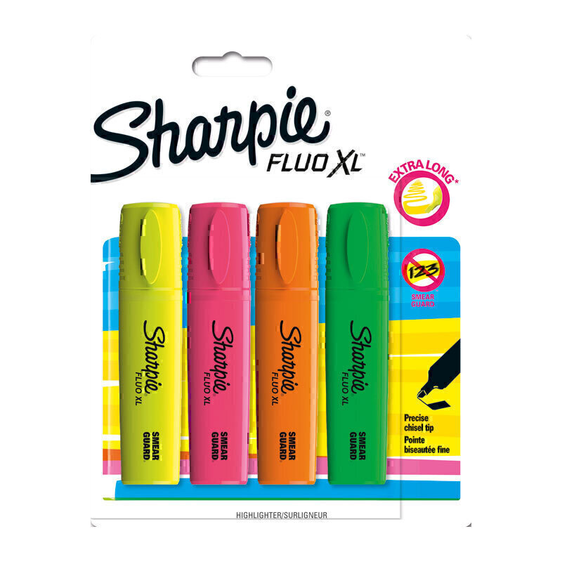 Sharpie FluXL Hiliter Pk4 Bx12 2