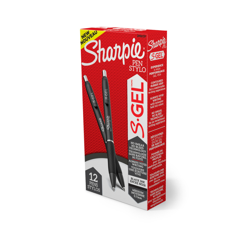Sharpie Gel 0.7mm Black Bx12 1