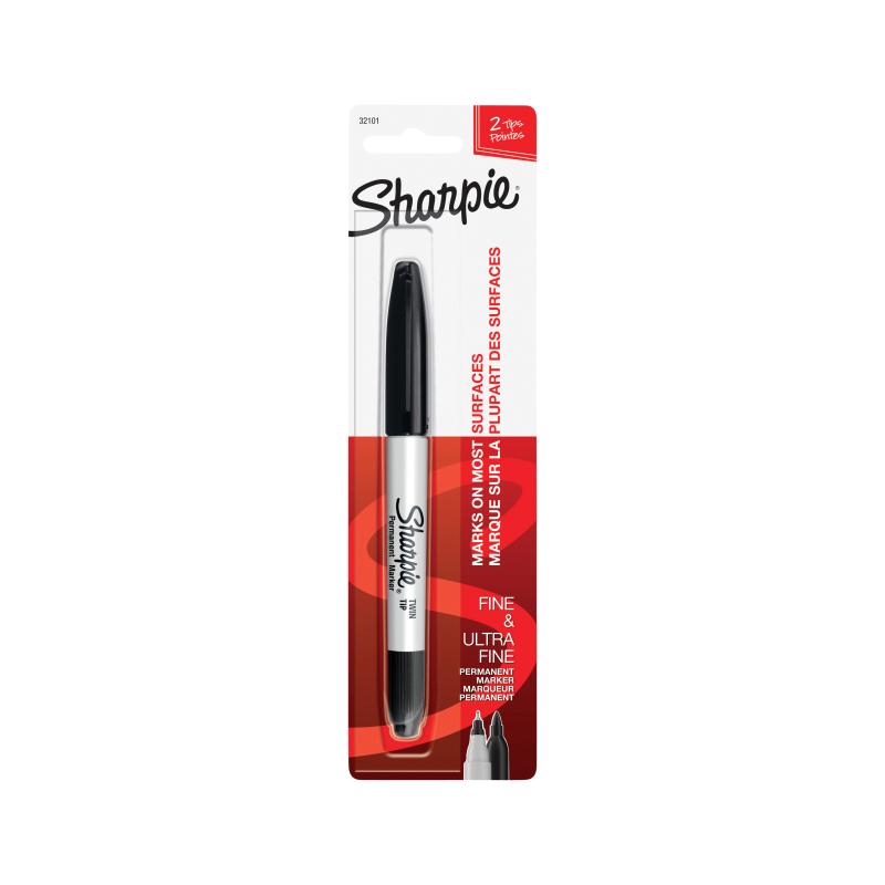 Sharpie Marker TwinTip Blk Bx6 2