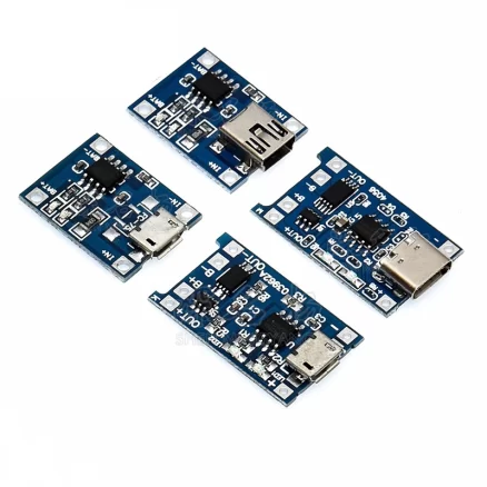 Type-c/Micro/Mini USB 5V 1A 18650 TP4056 Lithium Battery Charger Module Charging Board With Protection Dual Functions 1A Li-ion 2