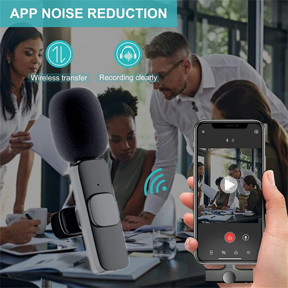 Wireless Lavalier Microphone Portable Audio Video Recording Mini Mic For iPhone Android Facebook Youtube Live Broadcast Gaming 5 Wireless Lavalier Microphone Portable Audio Video Recording Mini Mic For iPhone Android Facebook Youtube Live Broadcast Gaming - Image 5