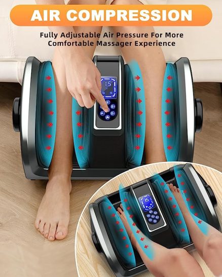 Shiatsu Foot Massager Machine with Heat & Remote for Plantar Fasciitis & Neuropathy, Deep Kneading Calf Leg Massager, Blood Circulation & Pain Relief 6