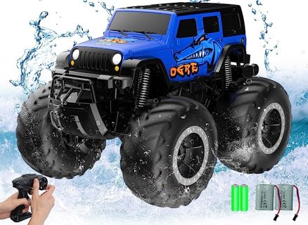 Amphibious Remote Control Car Toys for Boys 2.4GHz 1:16 All Terrain Off-Road RC Car Waterproof RC Monster Truck Kids Pool Toys Remote Control Boat Gif 15