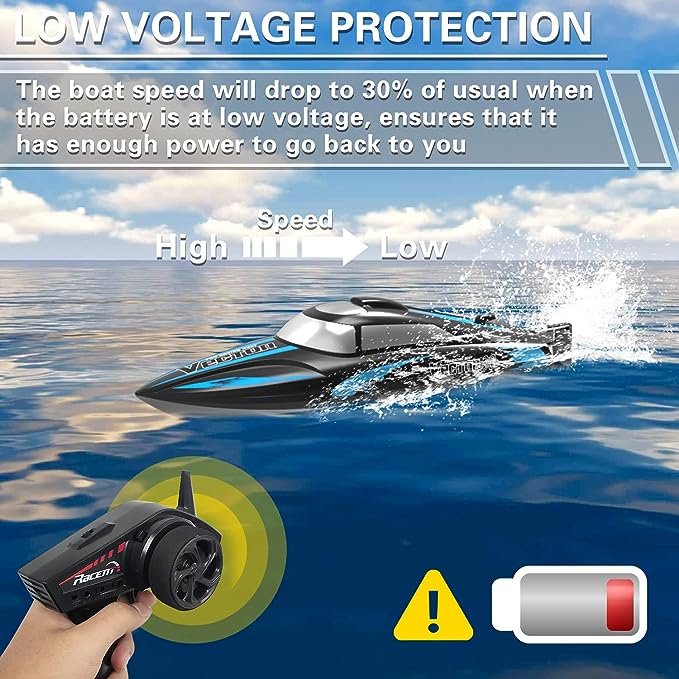 20MPH Fast RC Boat for Adults 2.4Ghz Remote Control Boat for Pools and Lake with 2 Rechargeable Batteries Toys 3 20MPH Fast RC Boat for Adults 2.4Ghz Remote Control Boat for Pools and Lake with 2 Rechargeable Batteries Toys - Image 3