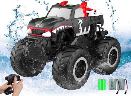 Amphibious Remote Control Car Toys for Boys 2.4GHz 1:16 All Terrain Off-Road RC Car Waterproof RC Monster Truck Kids Pool Toys Remote Control Boat Gif 7