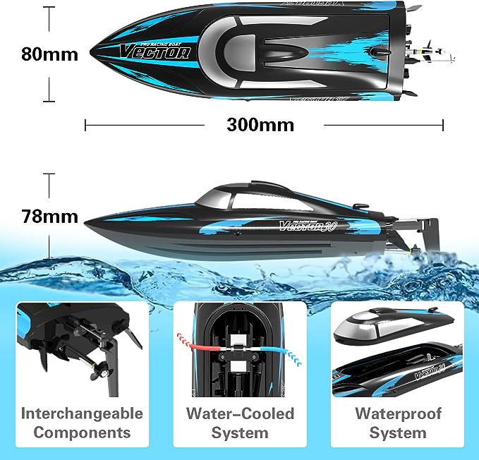 20MPH Fast RC Boat for Adults 2.4Ghz Remote Control Boat for Pools and Lake with 2 Rechargeable Batteries Toys 7 20MPH Fast RC Boat for Adults 2.4Ghz Remote Control Boat for Pools and Lake with 2 Rechargeable Batteries Toys - Image 7