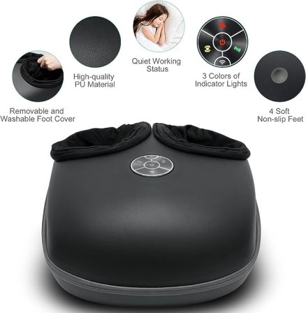 Foot Massager with Heat, Shiatsu Deep Kneading Machine, Multi Air Compression Intensity, Smart APP Mobile Remote Control and Foot Massage Relax for Ho 2