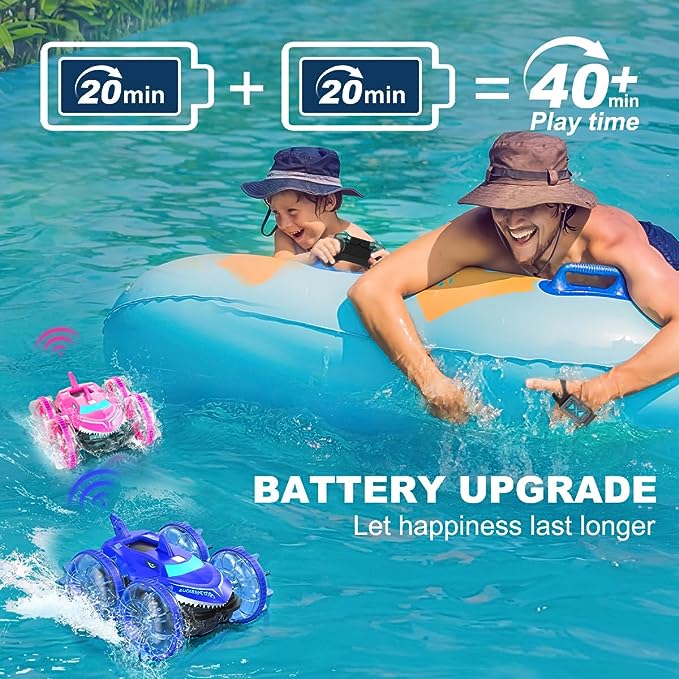 Amphibious RC Car with Lights for Kids 3-12 Year Old Gesture Hand Controlled Remote Control Boat 4WD 2.4 GHz Waterproof RC Stunt Car 360° Rotating Wat 4 Amphibious RC Car with Lights for Kids 3-12 Year Old Gesture Hand Controlled Remote Control Boat 4WD 2.4 GHz Waterproof RC Stunt Car 360° Rotating Wat - Image 4