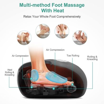 Foot Massager with Heat, Shiatsu Deep Kneading Machine, Multi Air Compression Intensity, Smart APP Mobile Remote Control and Foot Massage Relax for Ho 5