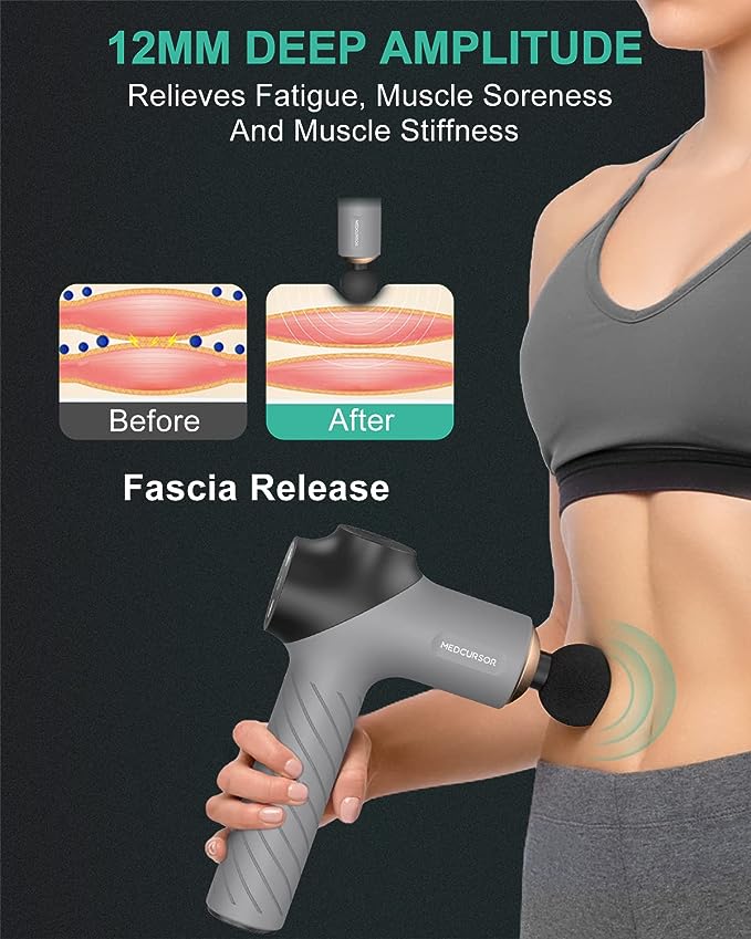 Massage Gun Deep Tissue, Handheld Muscle Massager Gun with LCD Touch Display, Quiet Brushless Motor, Carry Case, Portable Percussion Massage Gun for A 5 Massage Gun Deep Tissue, Handheld Muscle Massager Gun with LCD Touch Display, Quiet Brushless Motor, Carry Case, Portable Percussion Massage Gun for A - Image 5