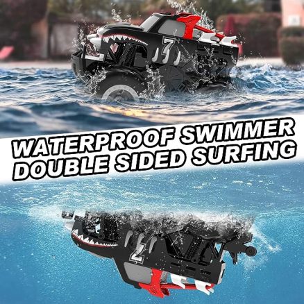 Amphibious Remote Control Car Toys for Boys 2.4GHz 1:16 All Terrain Off-Road RC Car Waterproof RC Monster Truck Kids Pool Toys Remote Control Boat Gif 13