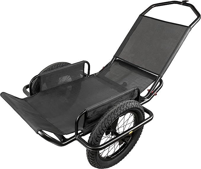 Aluminum Bike Trailer Cart - Heavy-Duty Game Cart and Utility Trailer - 300lbs Maximum Capacity - 6061 Aluminum Alloy Frame, 16" Fat Tires for Any Ter 1