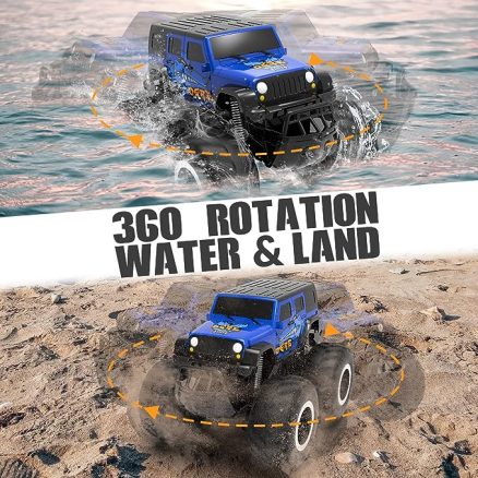 Amphibious Remote Control Car Toys for Boys 2.4GHz 1:16 All Terrain Off-Road RC Car Waterproof RC Monster Truck Kids Pool Toys Remote Control Boat Gif 14