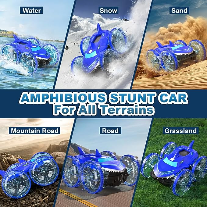 Amphibious RC Car with Lights for Kids 3-12 Year Old Gesture Hand Controlled Remote Control Boat 4WD 2.4 GHz Waterproof RC Stunt Car 360° Rotating Wat 6 Amphibious RC Car with Lights for Kids 3-12 Year Old Gesture Hand Controlled Remote Control Boat 4WD 2.4 GHz Waterproof RC Stunt Car 360° Rotating Wat - Image 6