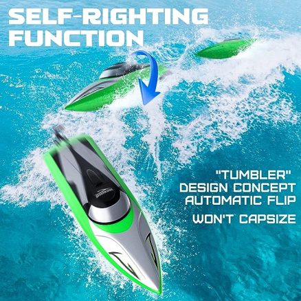 SHARKOOL H106 RC Boat - 20+MPH Fast RC Boats for Adults & Kids, 2.4GHz Remote Control Boat for Boys, Radio Controlled Boats with Rechargeable Battery, 6