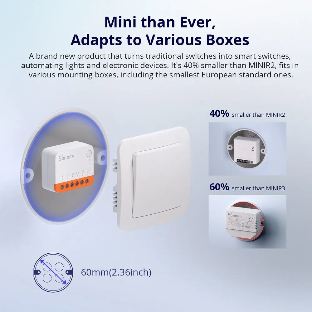 SONOFF MINI Extreme Wi-Fi Smart Switch MINIR4 3 SONOFF MINI Extreme Wi-Fi Smart Switch MINIR4 - Image 3