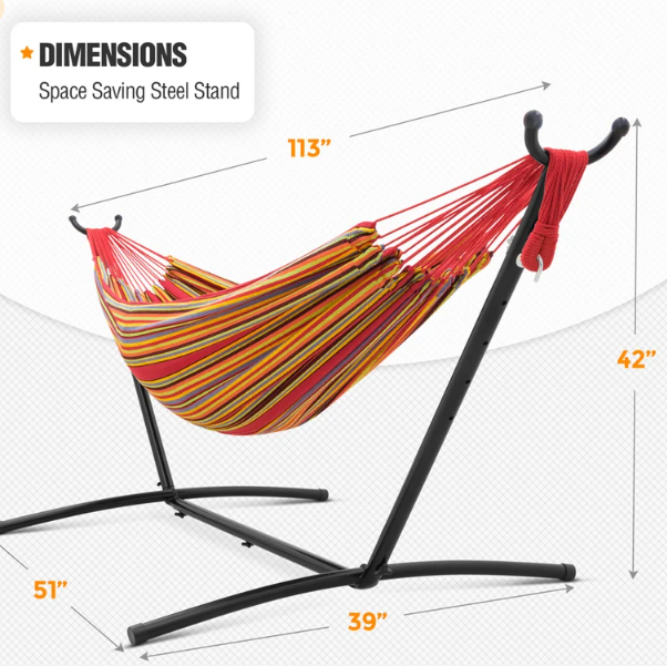 Easy Setup Double Hammock with Stand, 9 FT 4 Easy Setup Double Hammock with Stand, 9 FT - Image 4