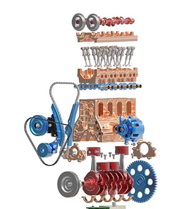 V4 Car Engine Model Full Metal Assembling Four-cylinder Building Kits for Researching Industry Studying/Toy/Gift 7 V4 Car Engine Model Full Metal Assembling Four-cylinder Building Kits for Researching Industry Studying/Toy/Gift - Image 7